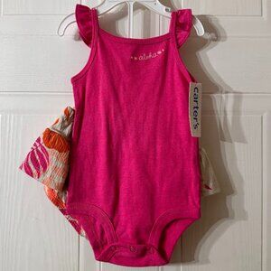 {Kid's} NWT Carter's Infant Girl 2 pc Set~ Tropical Floral~ "Aloha"~ 12 M (G7)